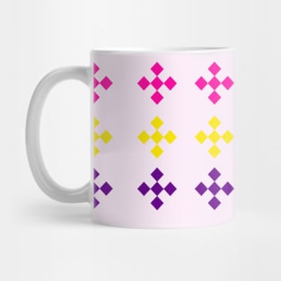 Colorful Damask on Pink Background Mug